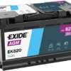 Exide EK820 12V 82Ah 800A/EN AGM Startbatteri
