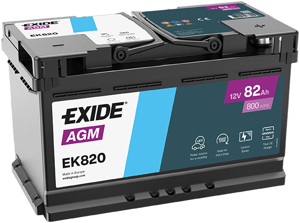 Exide EK820 12V 82Ah 800A/EN AGM Startbatteri