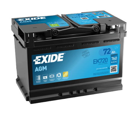 Exide EK720 12V 72Ah 760A/EN AGM Startbatteri