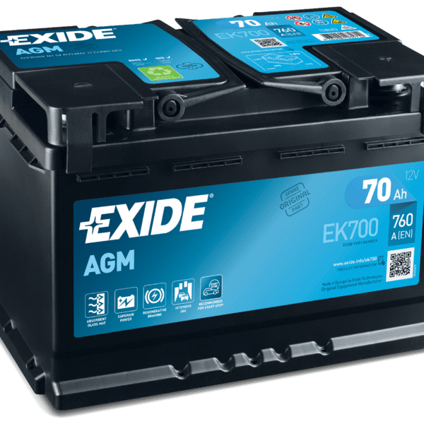 Exide EK700 12V 70Ah 760A/EN AGM Startbatteri