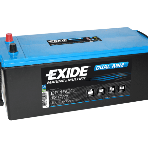Exide EP1500 12V 180Ah 900A/EN Dual AGM-Batteri