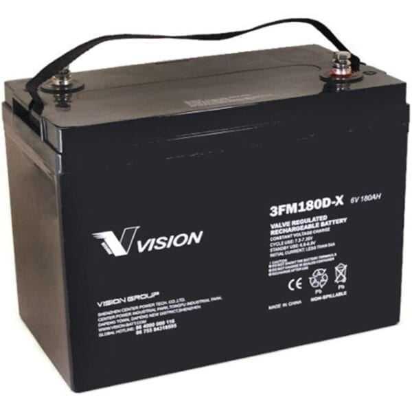 Vision 3FM180D-X AGM-Batteri 6V 180Ah Deep-Cycle
