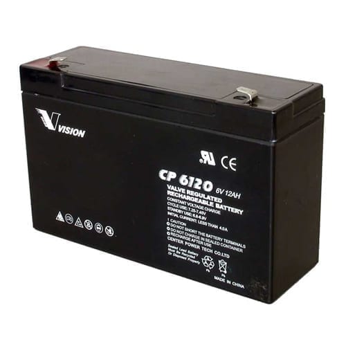Vision CP6120 AGM-Batteri 6V 12Ah F1