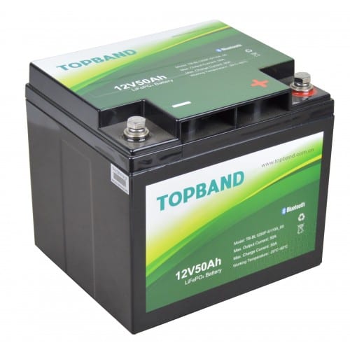 Topband TB1250BT Lithium LiFePO4 12V 50Ah med Bluetooth