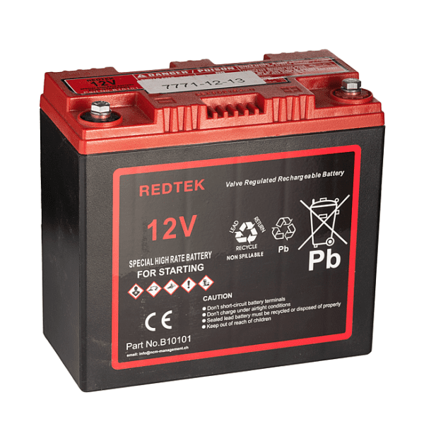 REDTEK 12V 25Ah Batteri for startbooster