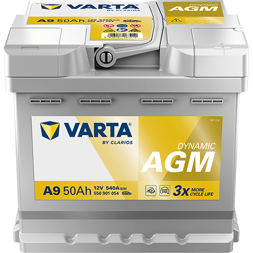 Varta A9 AGM-Startbatteri 12V 50Ah 540A/EN