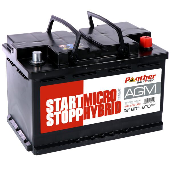 Panther 580909 12V 80Ah 800A/EN AGM-Startbatteri
