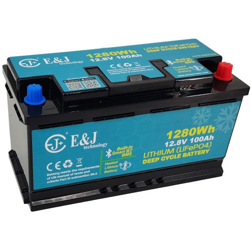 E&J Lithium 12V 100Ah Bluetooth & HEAT (DIN)