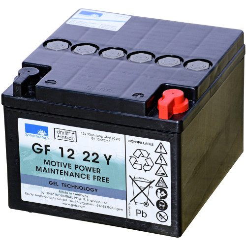 Sonnenschein GF1222Y Gele Traktionsbatteri 12V 22Ah/5h