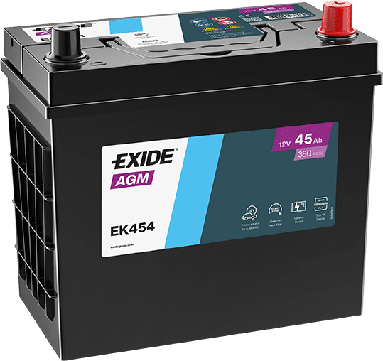 Exide EK454 12V 45Ah 380A/EN AGM-Startbatteri
