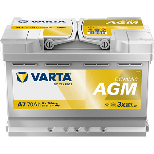 Varta A7 AGM-Startbatteri 12V 70Ah 760A/EN