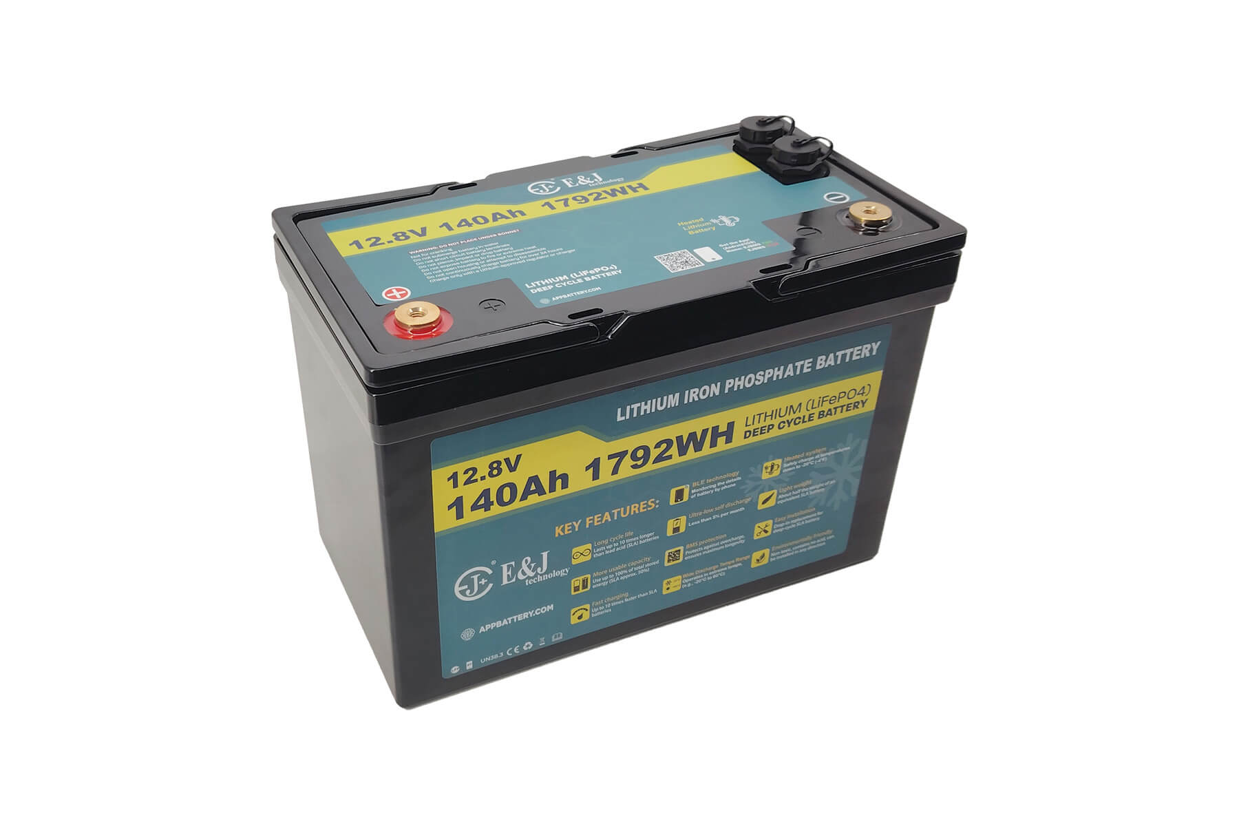E&J Lithium 12V 140Ah Bluetooth & HEAT